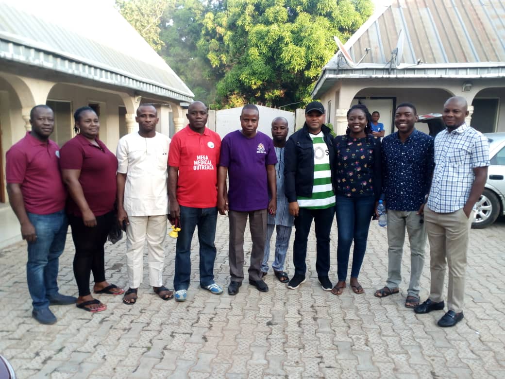 L-R. Dr. Luper Uva, Matron Pahar, Pharm Anongo Korsho, Dr Tyo, Dr Tyoior, Mr Orkashima, Dr Moses Patrick, Pharm Doofan Shambe, Bro Israel Ashuku, Pharm Baka.