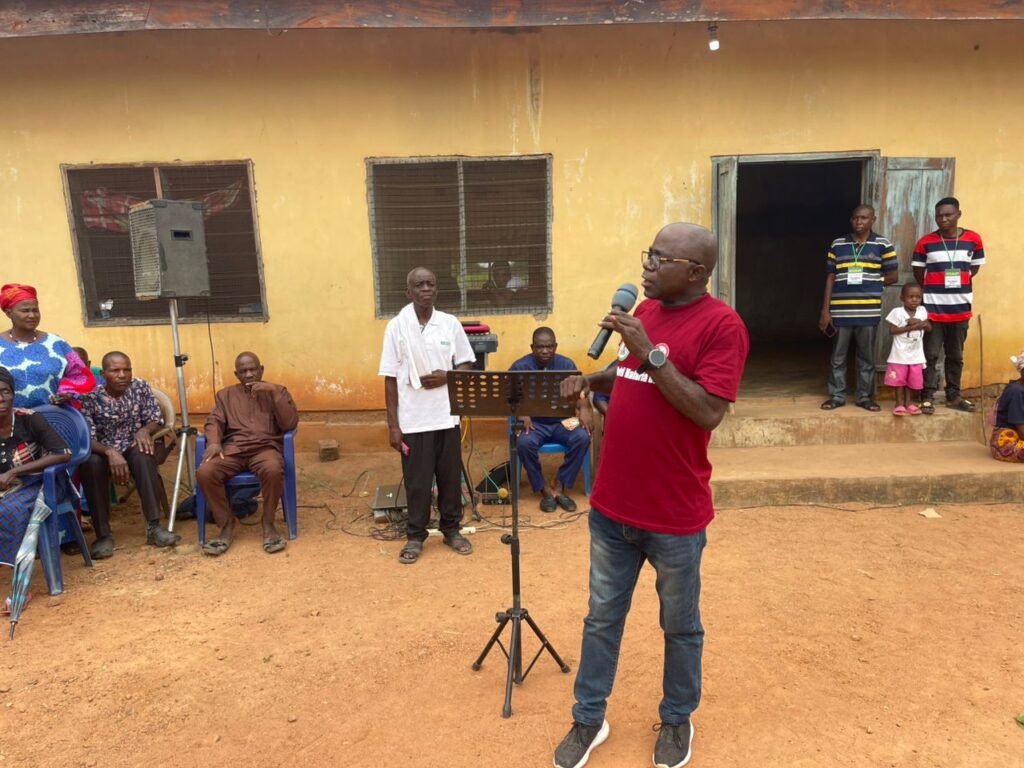 The Medical Lead, Dr. Terhile Tyo addressing patients before commencement of medical services
